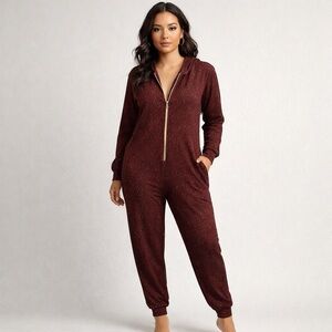 NWT- Savage X Fenty Maroon Sexy Sleek Lingerie Jumpsuit.